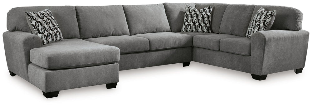 Birkdale Court - Sectional Gray 3 Pc. Left Arm Facing Corner Chaise Sectional