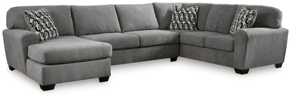 Birkdale Court - Sectional Gray 3 Pc. Left Arm Facing Corner Chaise Sectional
