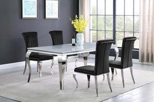 Carone - Rectangle Dining Set White 5 Pc. Table, 4 Chairs