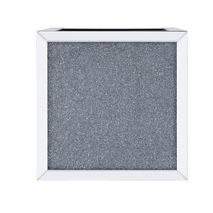 Noralie - End Table With Open Storage Compartment - Clear Glass, Mirrored & Faux Diamonds