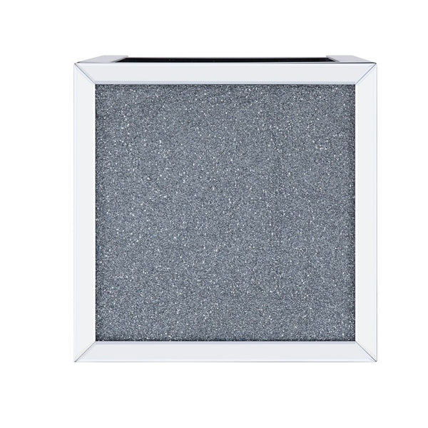 Noralie - End Table With Open Storage Compartment - Clear Glass, Mirrored & Faux Diamonds