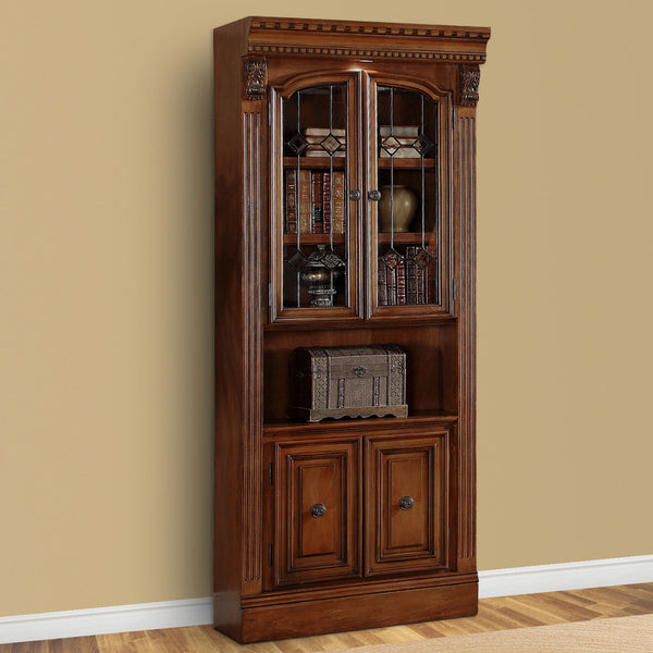 Huntington - Glass Door Cabinet - Antique Vintage Pecan