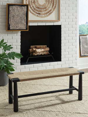 Acerman - Black / Natural - Accent Bench