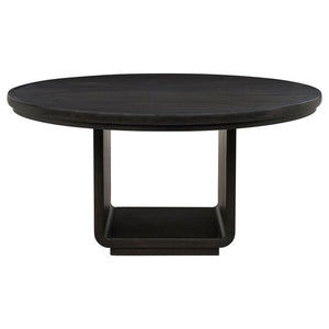 Leandro - 60" Round Dining Table - Burnished Black