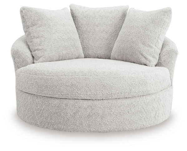Cuddle Plush - 3 Pc. - 3-Piece Sectional, Chair And Ottoman - Arctic