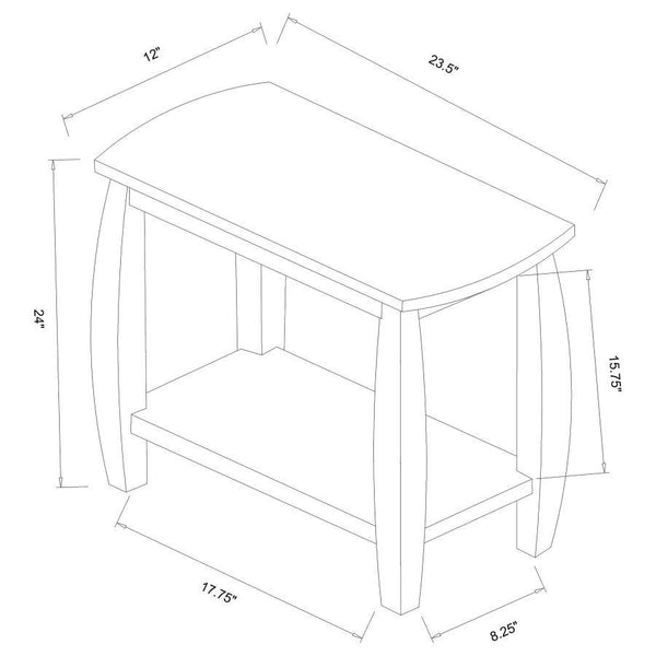 Raphael - 1-Shelf Rectangular Wood Side Table - Cappuccino