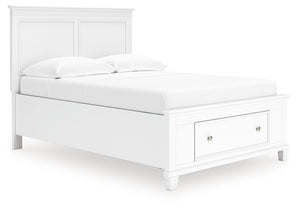 Fortman - Panel Bed White Full 1 Drawer