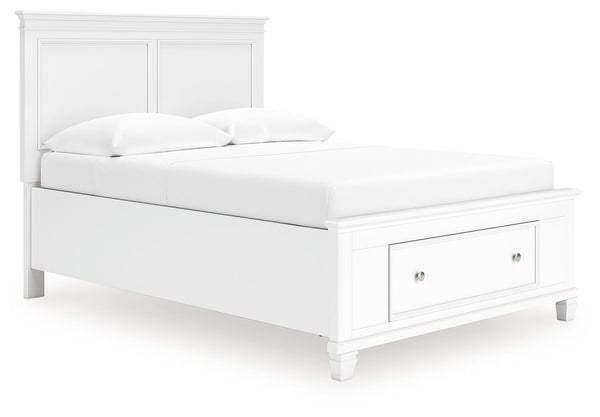 Fortman - Panel Bed White Full 1 Drawer