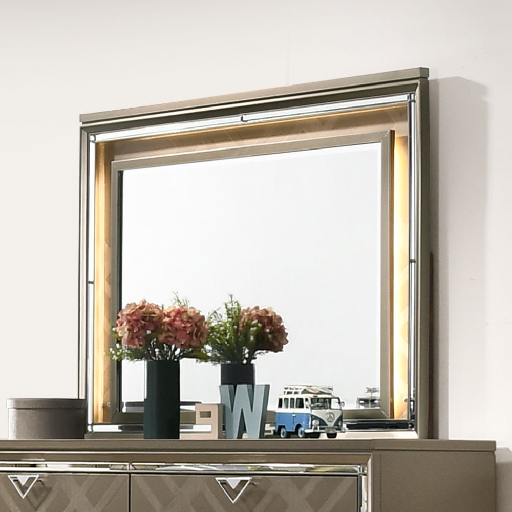 Skylar - Mirror With Led Dark Champagne