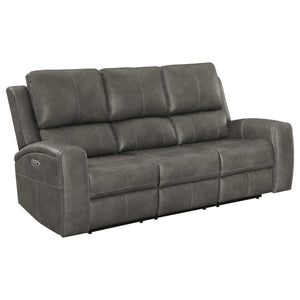 Brickston - Triple Power Reclining Sofa Dark Gray