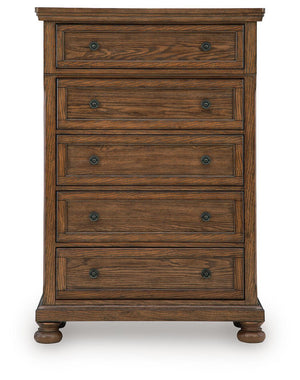 Zackaryn - Five Drawer Chest - Warm Brown