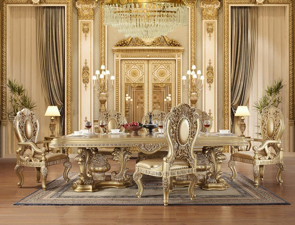 Seville - Dining Table With Pedestal Base - Gold