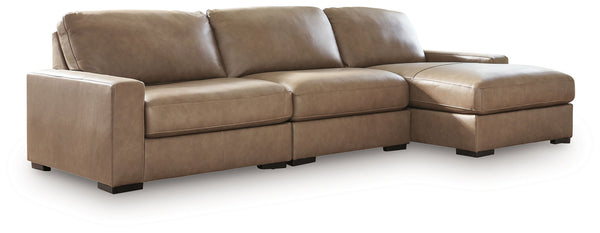 Veronella - Sectional Dark Brown 3 Pc. Right Arm Facing Corner Chaise Sectional