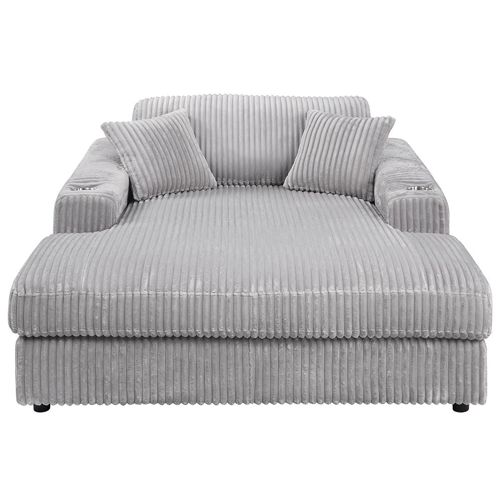 Hilde - Chaise With 2 Pillows Gray
