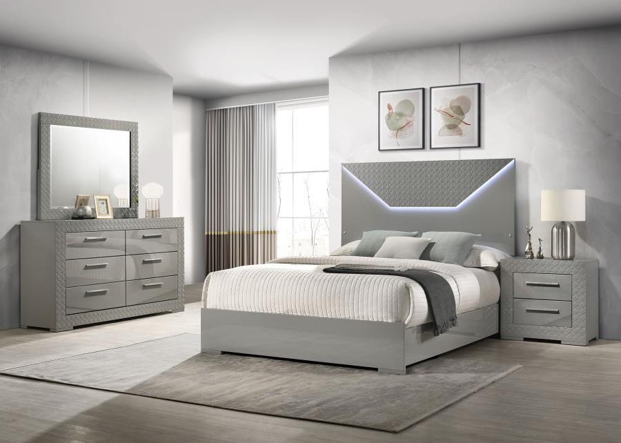 Ives - Gloss Bedroom Set Gray