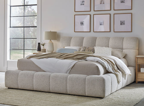 Escape - Fluffy River Rock Upholstered Bed