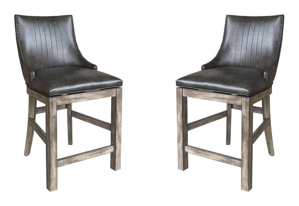 Lodge Dining - Swivel Counter Sling Chair (Set of 2) - Siltstone