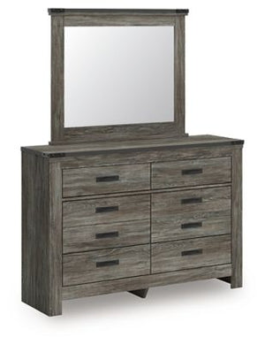 Frandern - Six Drawer Dresser Gray Dresser & Mirror