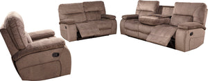 Chapman - Manual Reclining Sofa, Loveseat, Recliner Light Brown 3 Pc. Sofa, Loveseat, Recliner