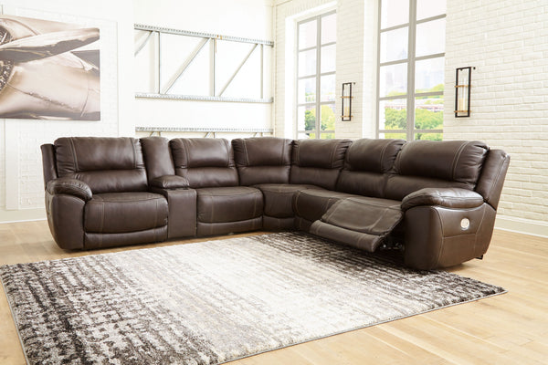 Dunleith - Power Reclining Sectional Dark Brown 6 Pc. Power Reclining Sectional