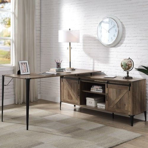Zakwani - Writing Desk - 65" Gray Oak