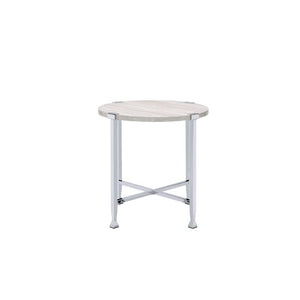 Brecon - End Table - White Oak & Chrome