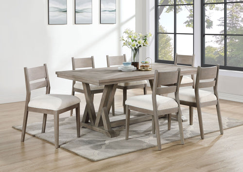Cornelia - Rectangular Dining Table Set Gray 7 Pc. Table, 6 Chairs
