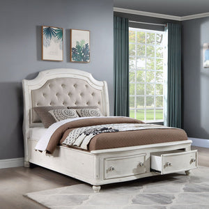 Jaqueline - Bed With Storage White