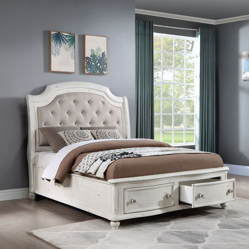 Jaqueline - Bed With Storage White