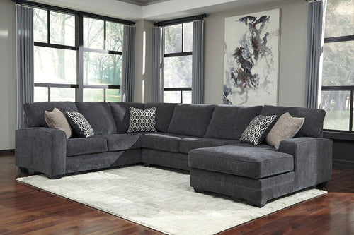 Tracling - Sectional Dark Gray 3 Pc. Right Arm Facing Chaise Sectional