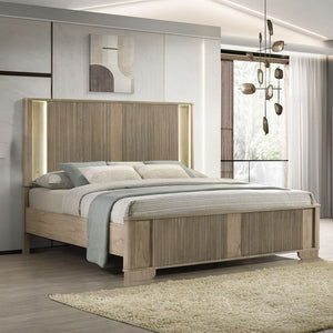 Lakkari - Bed With LED Light Brown