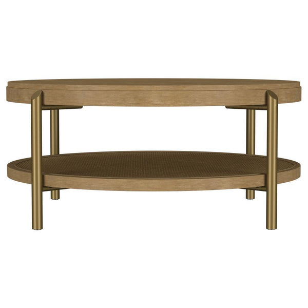 Arini - Round Coffee Table With Storage Shelf
