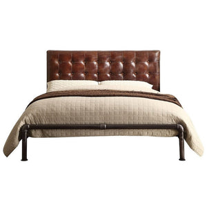 Brancaster - Queen Bed - Vintage Brown Top Grain Leather