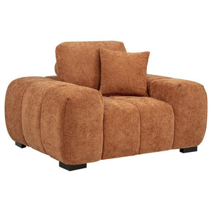 Octavia - Fabric Upholstered Track Arm Accent Chair Orange