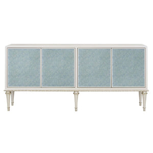 Ansaldo - Console Cabinet - Pearl White & Silver Shimmer