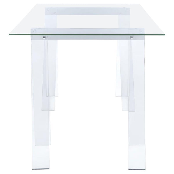 Amaturo - Glass Top Acrylic Writing Desk - Clear