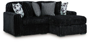 Midnight-Madness - Sectional Black 2 Pc. Right Arm Facing Corner Chaise Sectional