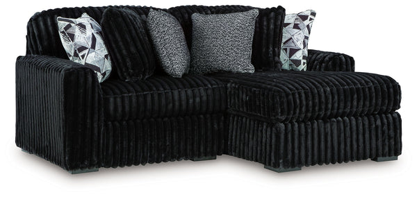 Midnight-Madness - Sectional Black 2 Pc. Right Arm Facing Corner Chaise Sectional