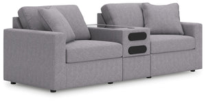 Modmax - Granite - Sectional Gray 3 Pc. Sectional With Audio Console