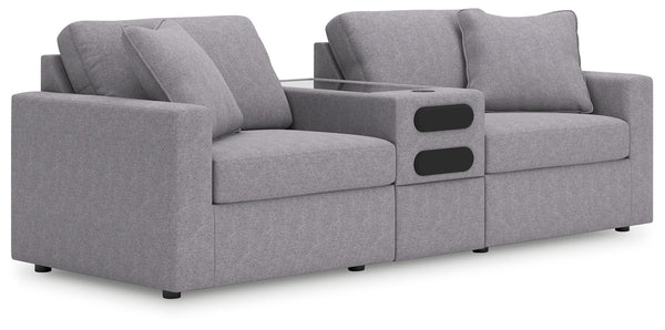 Modmax - Granite - Sectional Gray 3 Pc. Sectional With Audio Console