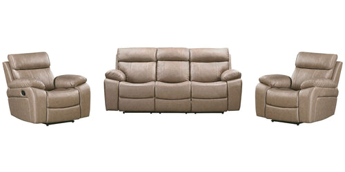 Theon - Manual Glider Reclining Sofa Set Dark Brown 3 Pc. Sofa, 2 Recliners