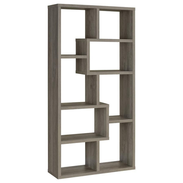 Theo - 6-Shelf Bookshelf Gray