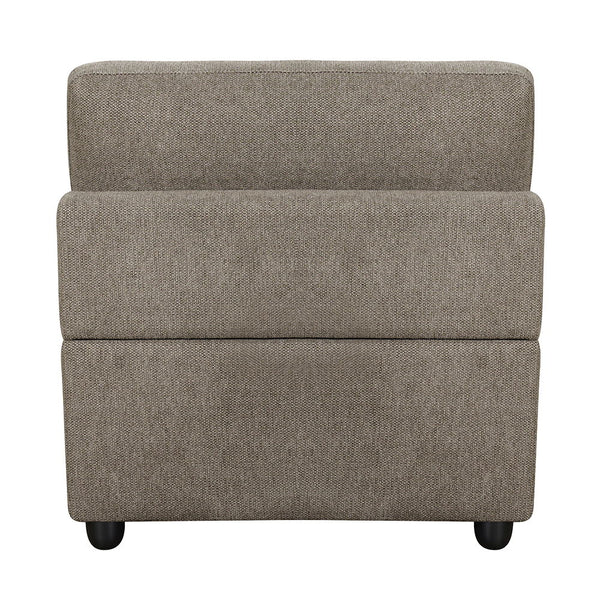 Rylie - Modular Armless Chair With Pillow - Brown Linen