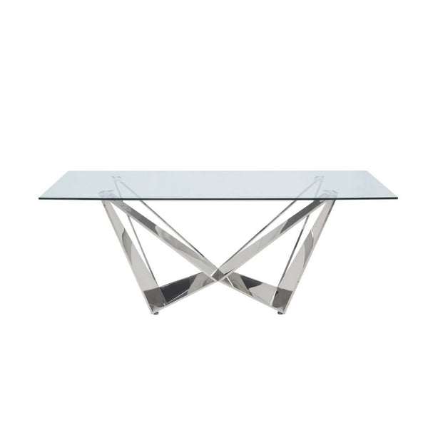 Dekel - Dining Table - Clear Glass Top & Stainless Steel