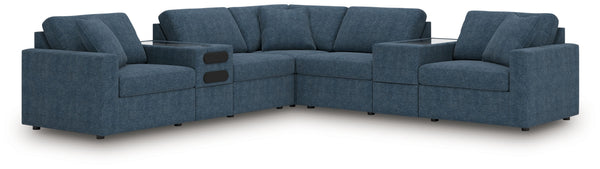 Modmax - Ink - Sectional Blue 7 Pc. Sectional With Audio And Storage Consoles