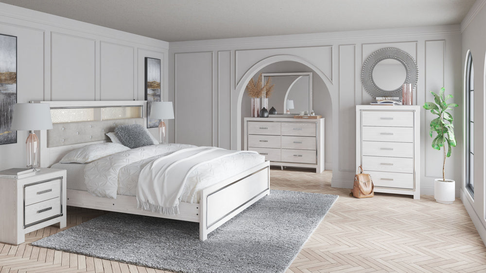 Altyra - Dresser, Mirror, Panel Bookcase Bed White