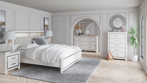 Altyra - Dresser, Mirror, Panel Bookcase Bed White