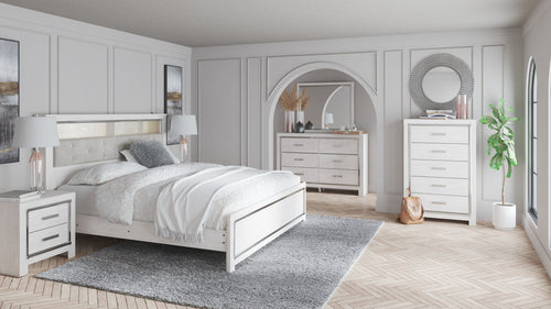 Altyra - Dresser, Mirror, Panel Bookcase Bed White