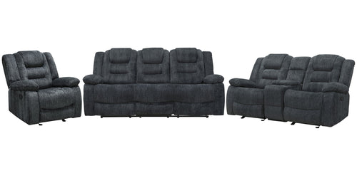 Bolton - Glider Reclining Sofa Set Dark Gray 3 Pc. Sofa, Loveseat, Recliner