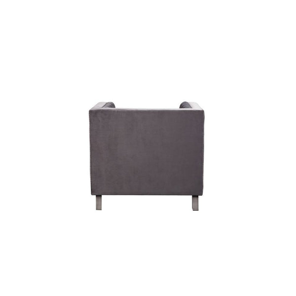 Hegio - Chair With Pillow - Gray Velvet